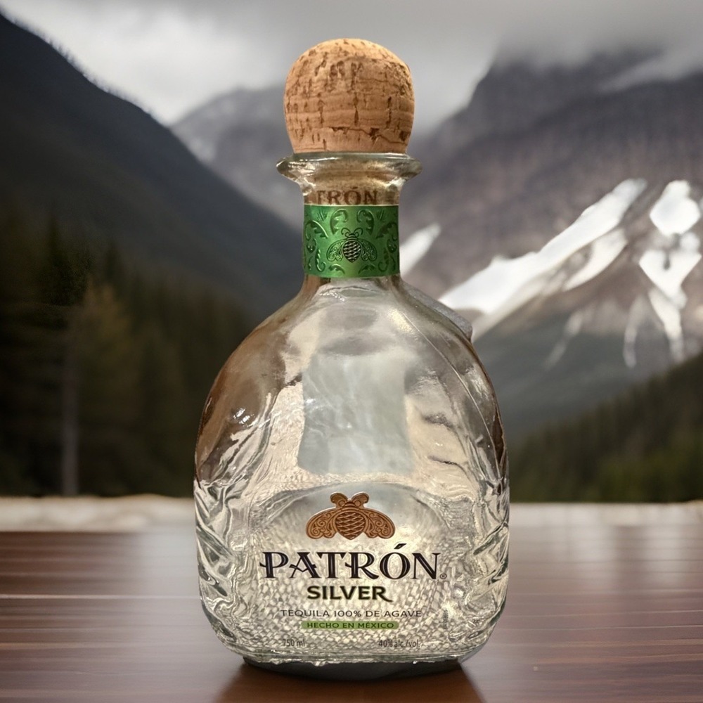 Patron Silver Bottle Tequila EMPTY 750mL With Cork